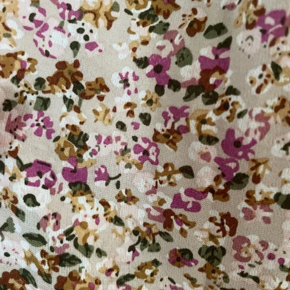 Astr Floral Ruched Long-Sleeve Square-Neck Top